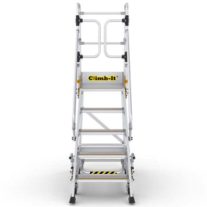 5 Tread Climb It Mobile Safety Step WIth Locking System Front View