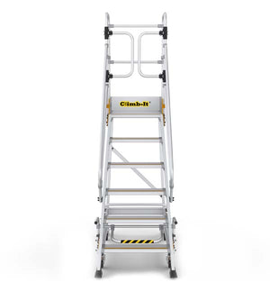 6 Tread Climb It Mobile Safety Step WIth Locking System Front View