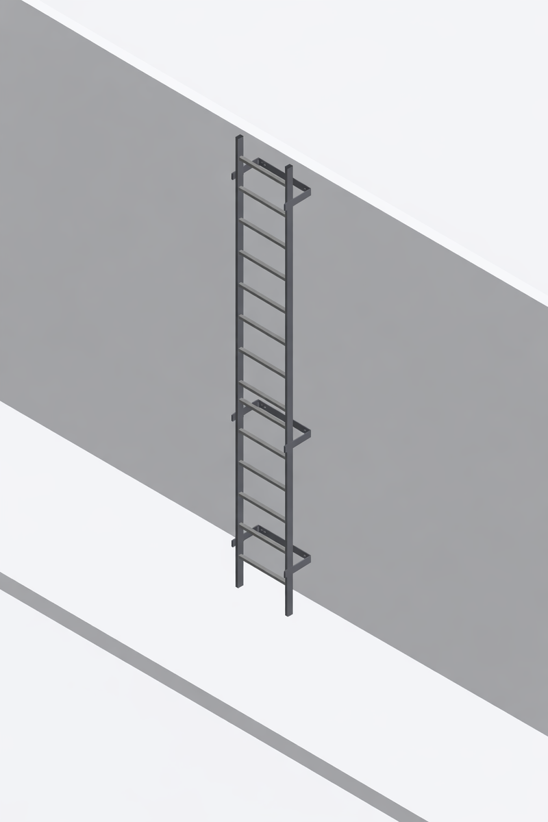 EN14122 Certified Galvanised Steel Fixed Ladder Without Cage | GLLO ...