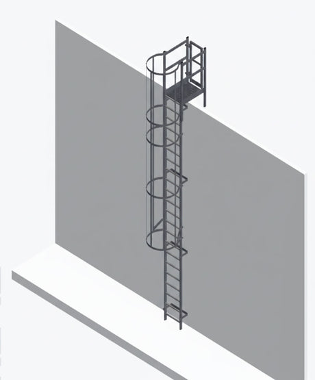 Galvanised Steel Roof Access Parapet 800mm with Safety Cage