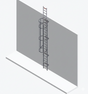 Certified Galvanised Steel Hatch Fixed Ladder With Extendable Exit and Safety Cage