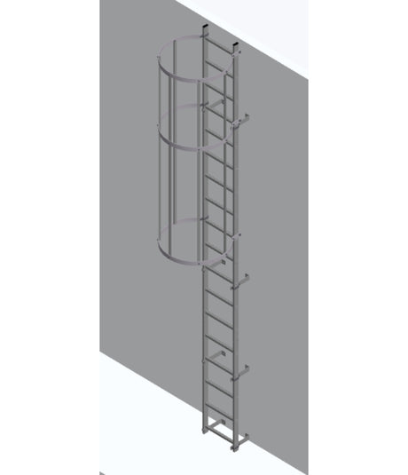 Krause Galvanised Steel Vertical Ladders With Optional Walkthrough, Hoops & Crossover