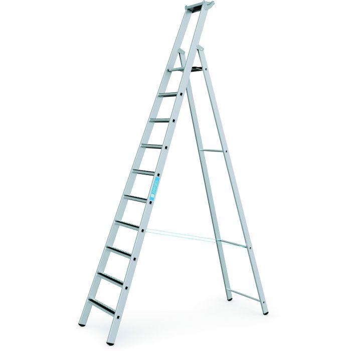 Zarges Z600 Flanged R13 Anodised Stepladder - 10 Tread