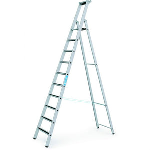 Zarges Z600 Flanged R13 Anodised Stepladder - 10 Tread