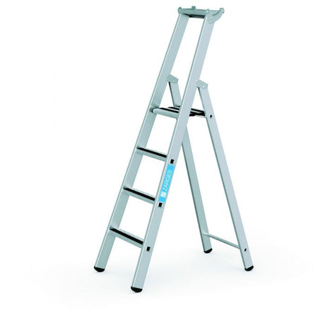 Zarges Z600 Flanged R13 Anodised Stepladder - 4 Tread
