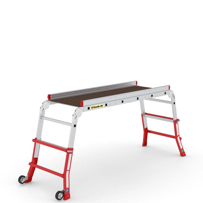 Climb It Telescopic Adjustable Work Platform Extended Without Guardrails