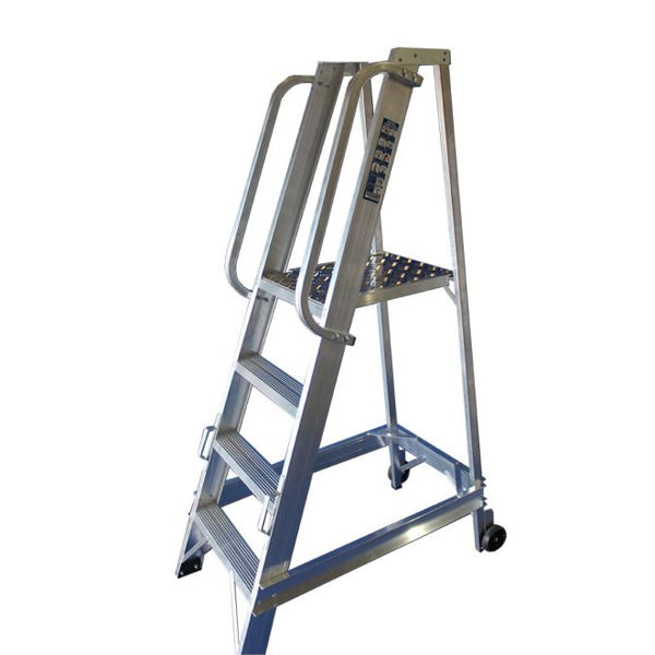 Chase Aluminium Warehouse Ladders On Wheels 2.19m | CWS9 – Ladderstore