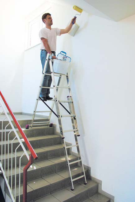 Krause Corda 5 Way Combination Ladder - 3 x 6 Rung - using on stairs