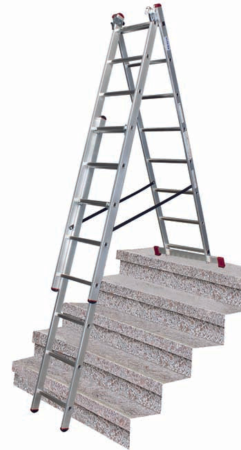 Krause Corda 5 Way Combination Ladder - 3 x 8 Rung - being used on stairs