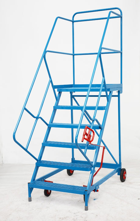 Heavy Duty Wide Tread Trojan Mobile Warehouse Steps - 6 tread