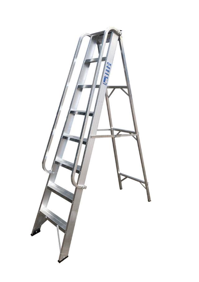 Heavy Industrial swingback  Step ladders With Integrated Tool Tray