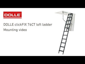 Dolle Clickfix Steel Loft Ladder With Hatch & Wide Steps