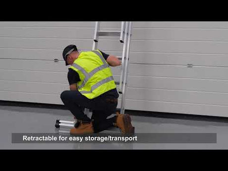 Dmax Double Section Extension Ladders With Retractable Stabiliser Bar