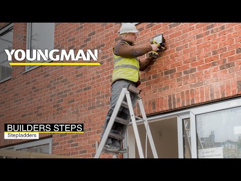 Youngman EN131 Professional Builders Stepladders - 5 Tread