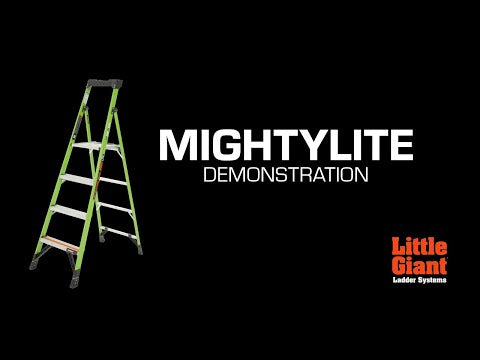 Little Giant Mighty Lite Fibreglass Platform Stepladder With Ground Cue