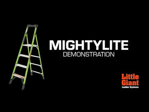 Little Giant Mighty Lite Fibreglass Platform Stepladder With Ground Cue - 3 Tread