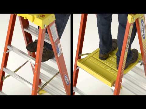 Werner Fibreglass Podium Step Ladders - 6 Tread