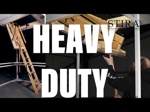 Heavy Duty Stira Wooden Loft Ladder With Hatch - 2.895 m