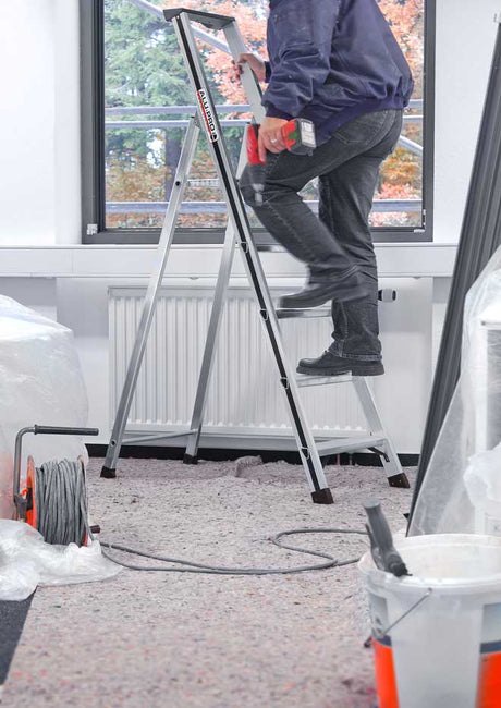 Hymer Aluminium Step Ladder With Tool Tray - 5 Tread