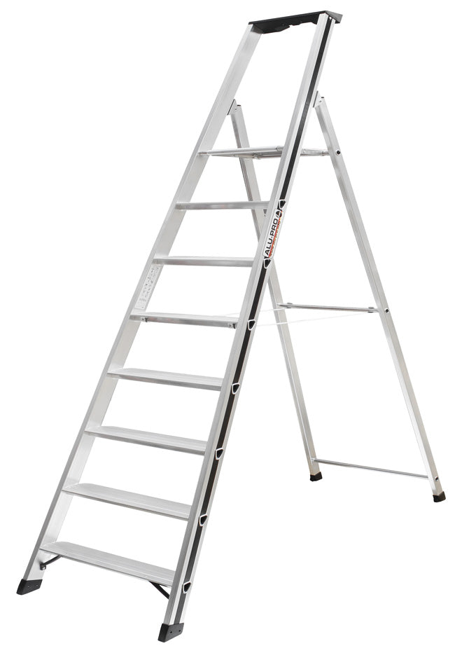 Hymer Aluminium Step Ladder With Tool Tray- 8 Tread