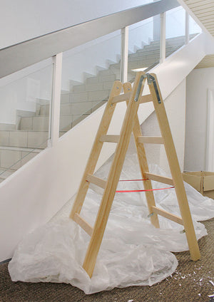 Hymer Wooden Step Ladder In Situ