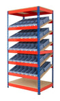 Kanban Sloping Shelving Unit With 70 Shelf Trays