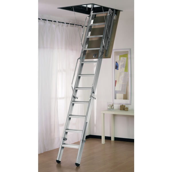 Dimes L3 Folding Steel Loft Ladder - 4.50m Galvanised Steel
