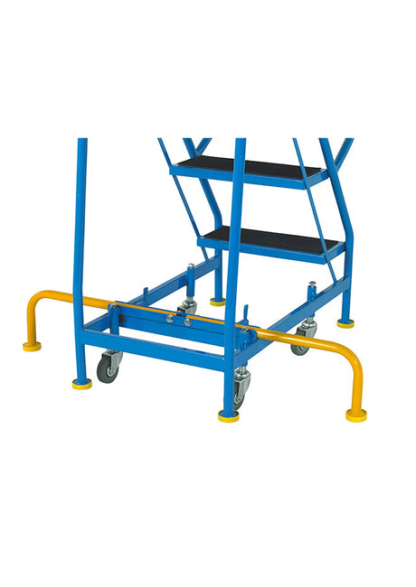 BS Approved Narrow Aisle Spring Loaded Warehouse Step Hinged Stabiliser Open