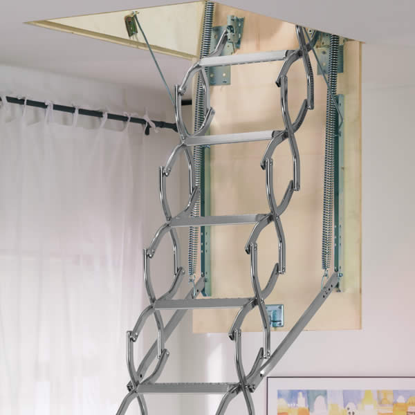 Pan Roof Opening Concertina Access Ladder - 3.00m