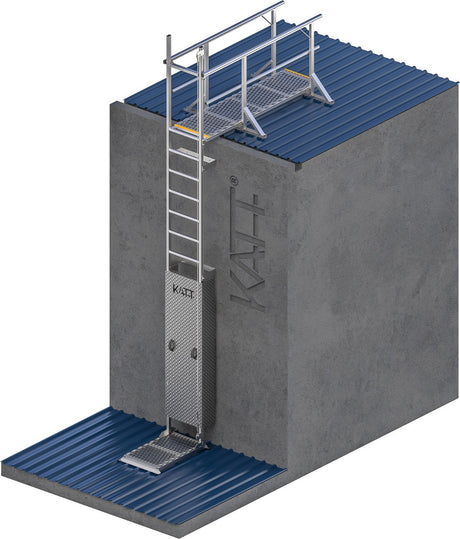 Katt Vertical Ladder With Fall Arrest & Adjustable Platform