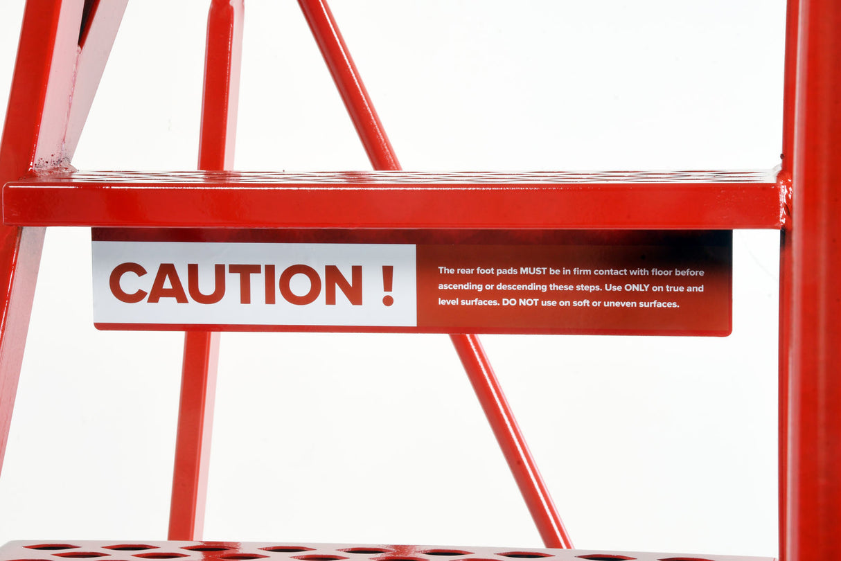 Redhill Quality Red Warehouse Step Caution Label