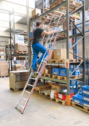 Hymer Extending Hook On Shelf Ladder In Use