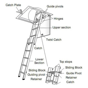 Werner Spacemaker Loft Ladder Technical Drawing
