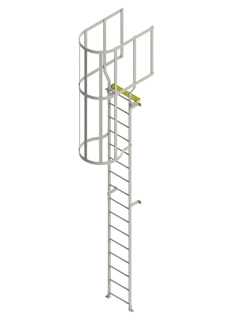 Steel Roof Vertical Access Ladder With Hoops & Walkthrough