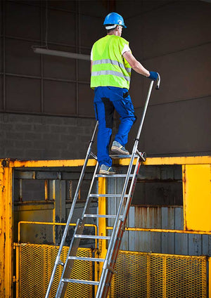 Hymer Extending Hook On Shelf Ladder In Use