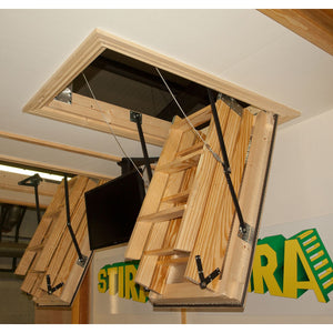 Stira Electric Timber Loft Ladders open