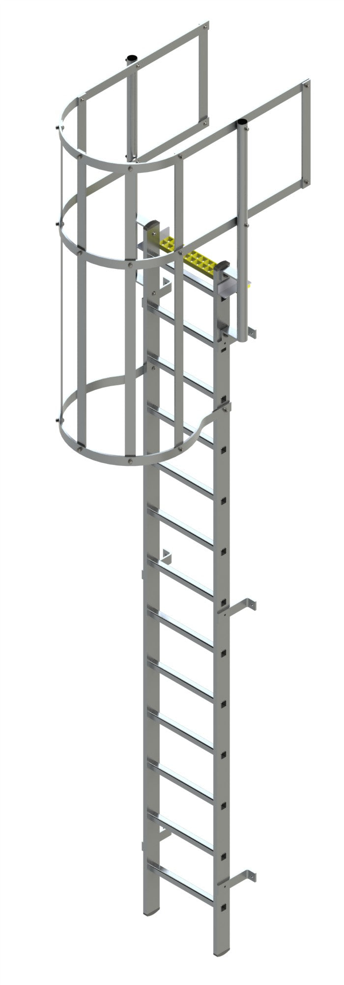 Fixed Vertical Ladder with Safety Cage & Walkthrough 7.6 - 8.4 m