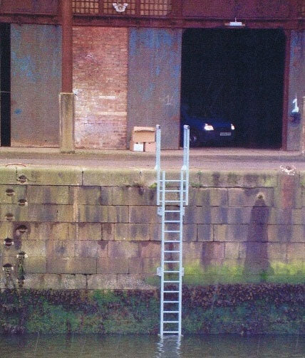 Fibreglass GRP Vertical Access Ladder with Walkthrough - 1 m – Ladderstore