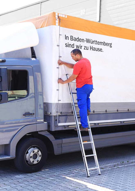 Hymer Aluminium Single Section Leaning Ladder-3.42 m