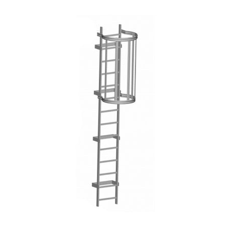 Zarges Fixed Access Ladder - Roof Hatch with Hoops