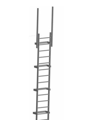 Zarges Fixed Access Ladder With Hoops & Optional Walkthrough - Up to 4.89 m