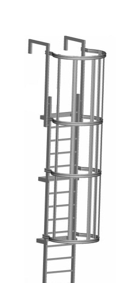 Zarges Fixed Access Ladder - Roof Access With Hoops